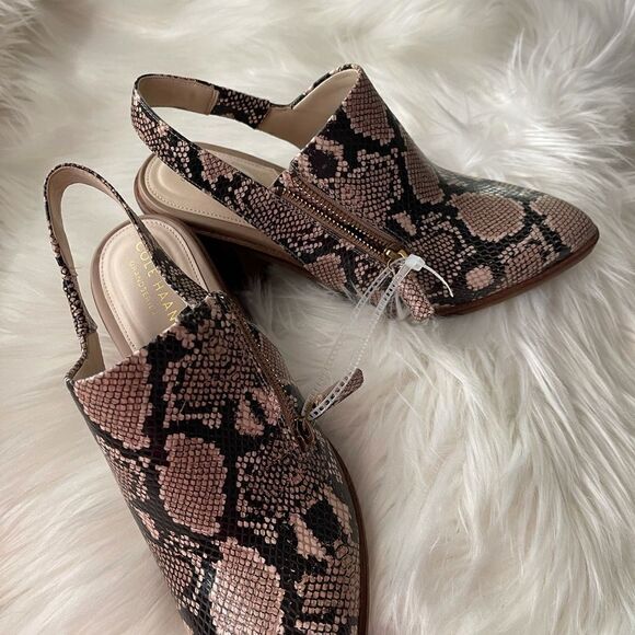 NWOT Cole Haan Vicky Slingback snake skin heel, 8 - Picture 10 of 15